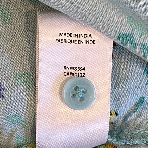 Beach Lunch Lounge Button Up Short Sleeve Top XL Novelty Tropical Fish #347J - Picture 10 of 11